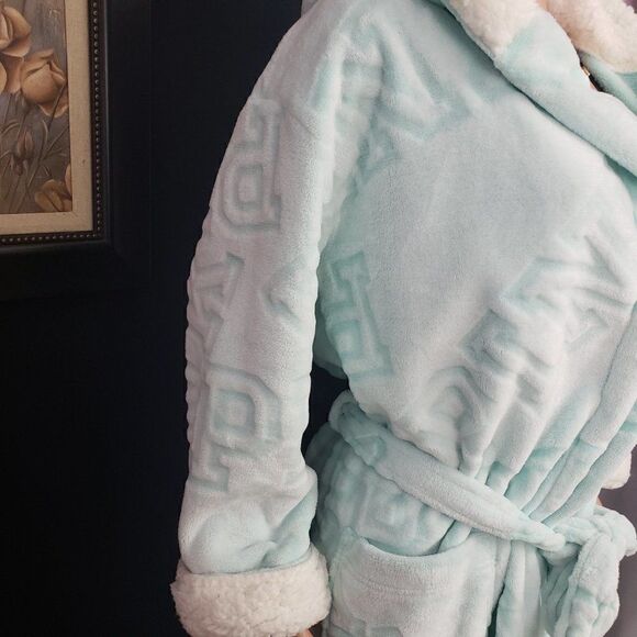 VS The Cozy Short Robe Green Aqua M / L - Picture 4 of 4